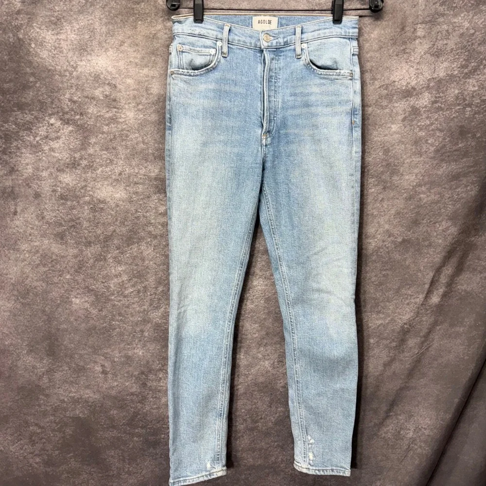 Agolde Nico High Rise Slim Fit Skinny Jeans Women's Size 27 Light Wash